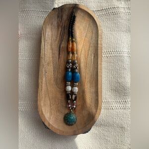Bohemian Beaded Necklace with Turquoise and Brown Accents